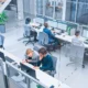 Oficina inteligente con particiones de vidrio
