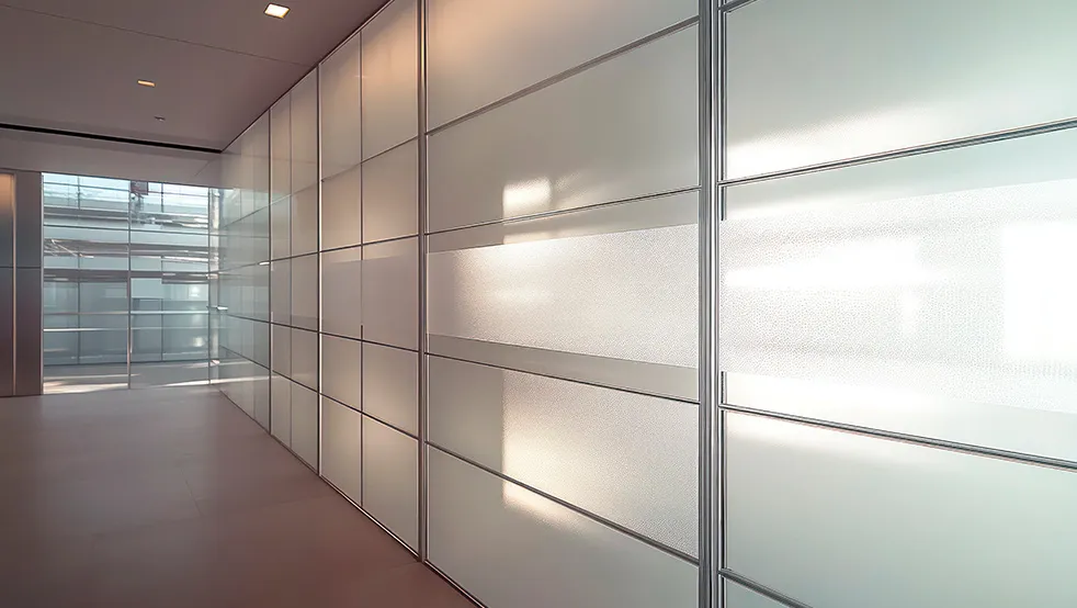 Partición ciega con vinilo texturizado