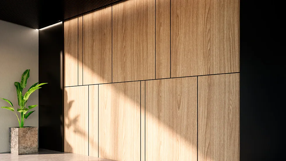 Partición ciega de madera